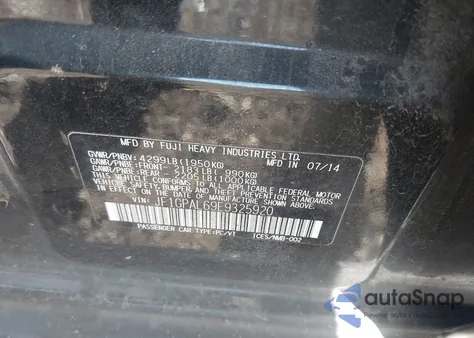 2014 Subaru Impreza 2.0I Sport Premium z USA, uszkodzony, nr VIN JF1GPAL69E9325920